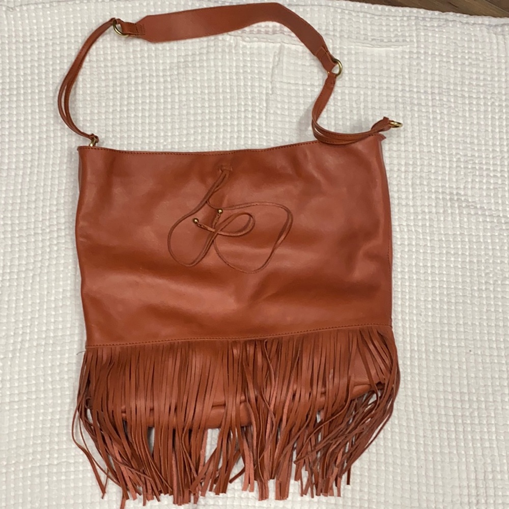 Rusty red raven and lily shoulder bag